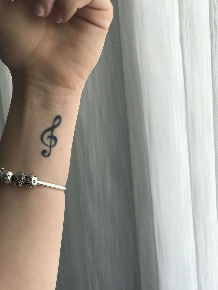 Minimalist Treble Clef Temporary Tattoo Music Symbol Wrist Tattoo