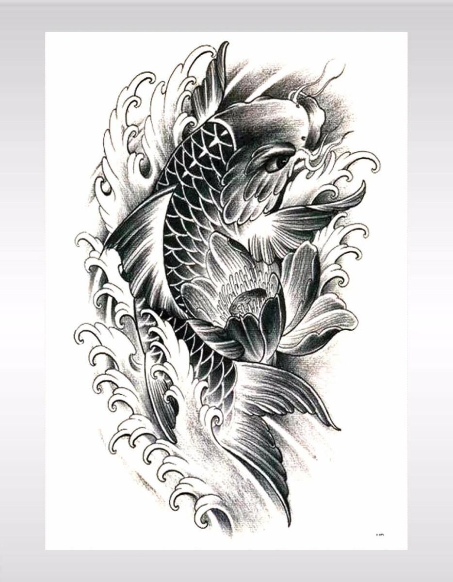 Rising Koi – Traditional Japanese Temporary Tattoo