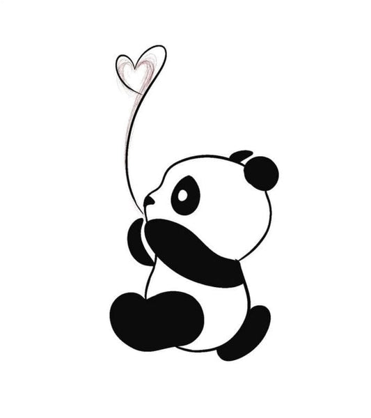 Cute Panda Balloon Temporary Tattoo