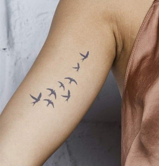 Bird Flock Tattoo Sticker – Symbol of Hope & Flight