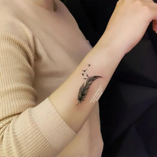 Feather to Birds Temporary Tattoo – Symbol of Freedom