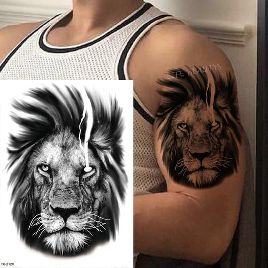 King’s Gaze – Realistic Lion Temporary Tattoo